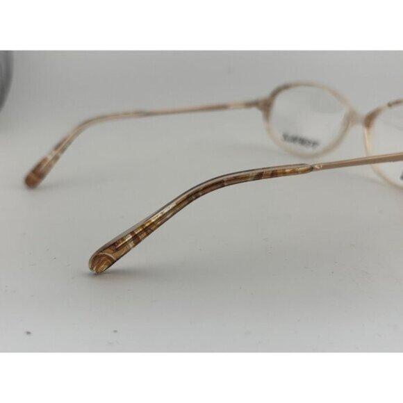 TOPAZ - Clear Taupe AT269 Marble Acetate  Oval Glasses Frames - Picture 4 of 8